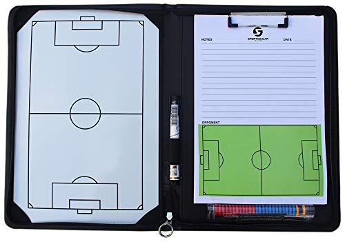 Sportacular Gear Coach-Mappe Fußball inkl. Taktiktafel und Zubehör | Trainermappe | Taktikmappe für Fußballtrainer |