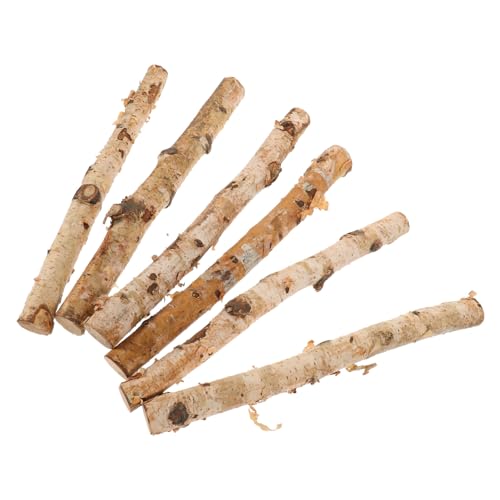 HOMSFOU 6 Stück Kleine Birkenscheite Für Den Kamin Unbehandeltes Holz Zum Basteln Für Zuhause Dekoratives Kaminholz-Set Für Weihnachten Blumenarrangement Und Bastelarbeiten 30 Cm