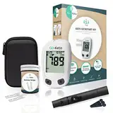 Go-Keto Ketone Messgerät (mg/dl) im Kickstart Set - Ketone Meter, 10 Ketone Teststreifen & Zubehör, Keto Meter zur Ketonemessung bei einer Keto Diät, Ketone Check zu Hause & unterwegs