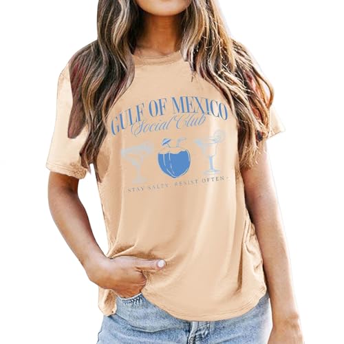 Mexiko Social Club Shirt von Mexiko Shirt von Mexiko T Shirt Mexiko Social Club T Shirt Damen Top Schwarz (Beige, XXL)