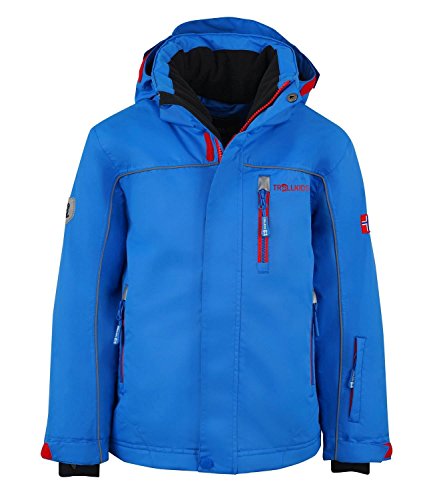 Trollkids wasserdichte Ski- / Schneejacke Holmenkollen XT, Mittelblau, Größe 152