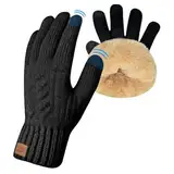 LuminBlaze Handschuhe Damen Winter Thermo Warme Touchsreen Handschuhe mit Dicke Winddicht Fleece Elastische für Skifahren Radfahren Doppelschicht Sherpa Geschenk für Frauen