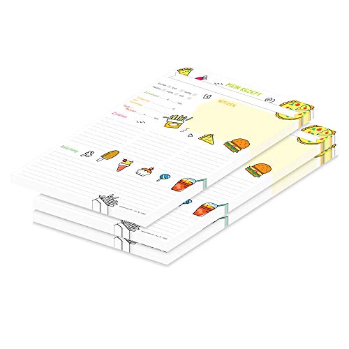 PRICARO Rezeptblock Fastfood, A4, 25 Blatt, 3 Stück