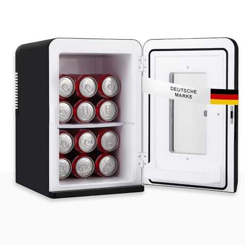 Sommertal KS15 Mini Kühlschrank, zum kühlen und wärmen, Volumen 15L, AC für Haus Steckdose und DC für Auto 12V Betrieb, Bierkühlschrank lautlos Getränkekühlschrank klein