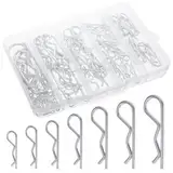 105 Stück Edelstahl Splinte Set R Clips Federsplinte Federstecker Sicherungsklammer R Splinte R-Clips Splinte Haltefeder Anhängerkupplung Splint für Abschlepptraktoren Rasenmäher (7 Größen)