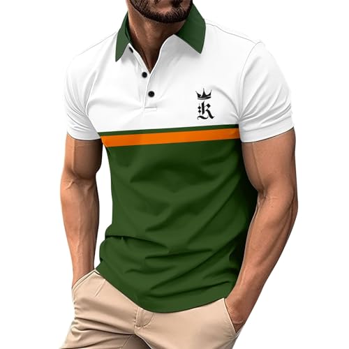 Generisch 16,Poloshirt Herren Polohemd Golf Polo Kurzarm Baumwolle Plaid Kragen Sport Slim Fit,Herren Hemd Kurzarm,Poloshirt Herren Schwarz XXXL,Angebote des Tages Heute Deal