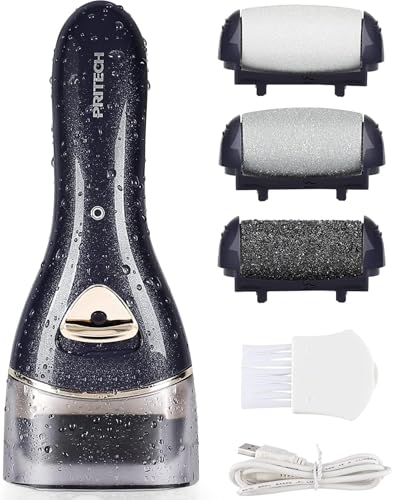 PRITECH Elektrischer Hornhautentferner Fußpflege Hornhaut Entfernen wiederaufladbar Pediküre Hornhautfeile Callus Remover (Schwarz)