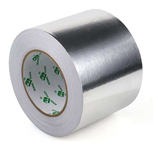 BOMEI PACK Aluminium Klebeban 100mm x 50 m, selbstklebendes Alu-Klebeband-Aluband, Wasserdichtes- und hitzebeständiges Band zum Versiegeln, Reparieren und Isolieren