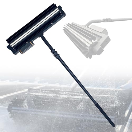 VNATWGOO Automatische Reinigungsanlage FüR Solaranlagen Und Fensterglas, Elektrische ReinigungswalzenbüRste Mit BüRstenlosem Motor, Mit Wasserzufuhr, Teleskopstange,7.5m-MainsPower