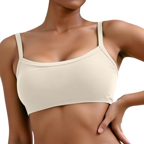 Verstellbarer Bra für den täglichen Gebrauch, bequem vielseitig, ideal für Yoga Entspannung, perfekt für alle Jahreszeiten, bietet optimalen Halt Flexibilität (Beige, M)