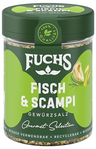 Fuchs Gourmet Selection Mediterran – Fisch und Scampi Gewürzzubereitung, nachfüllbares Gewürz, Gewürzmischung mit ausgewählten Kräutern für genüssliche Fischgerichte, vegan, 60 g
