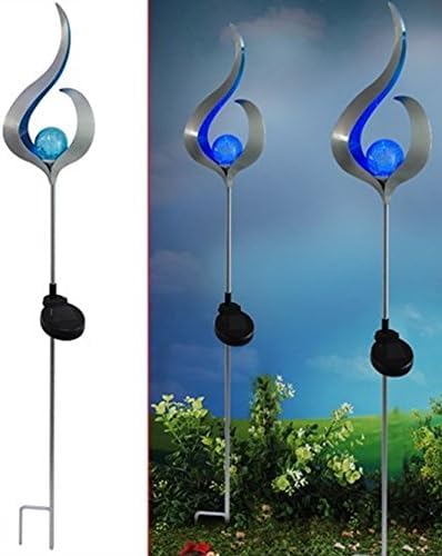 Solar Metallobjekt Blue Wave, 17x6,2x89 cm Gartenstecker, Deko, Garten, Solarleuchte, Solarlampe, Gartenstecker Solarlampen für außen, kabellose Gartenbeleuchtung, Gartendeko wetterfest.