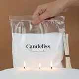 CANDELISS Original Kerzensand mit Docht Set 1kg. Kerzen sand perlenkerzen Pearled candle powder wax set Wachsperlen wachsgranulat für kerzen granulat (1kg)