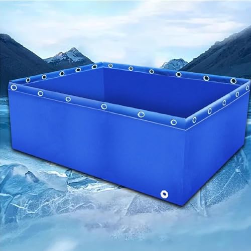 Faltbarer Fischteich aus PVC mit Ablassventil – Temporäres Außenbecken für Koi, Schildkröten und Salzwasserfische – Robustes, wasserdichtes Segeltuchbecken zur einfachen Wasserspeicherung un