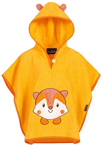 Morgenstern Badeponcho Kinder Baby Mädchen Jungen 100% Baumwolle OEKO-TEX Babybadetuch Kapuzenhandtuch Bademantel Frottee Fuchs