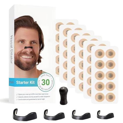 Magnetische Nasenpflaster, 30 Stück Magnetische Nasenpflaster Schnarchen, Anti-Schnarch Nose Strips, Schnarchstopper für besseres Atmen