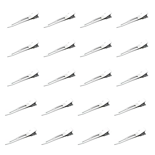 20 Stück EnteBill Haarspangen,Locken Fixieren Haarclips， Metall Haarclips，Silber Friseur Haarclips Spur Haarklammer Haarclips zum Stylen Haarklammern Friseurbedarf für Damen Mädchen Haarstyling