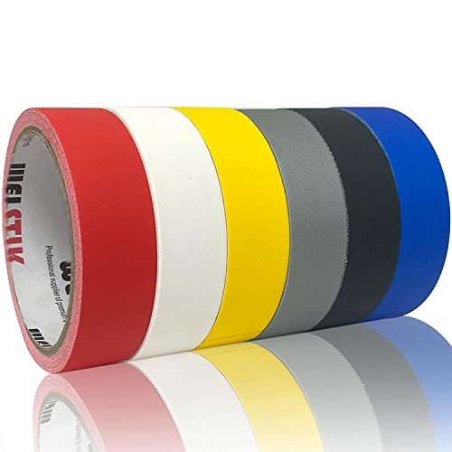 WELSTIK Professional Buntes Gaffer Tape, 6 Stück, 25 mm x 9,14 m, insgesamt 55 m