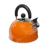 Milestone Camping-Pfeifkessel Edelstahl Wasserkocher | 2 Liter | Orange | Pfeifender Wasserkocher, Teekanne, Kaffeekanne, für drinnen und draußen, Camping, Wandern, Picknick