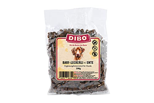 Dibo Barf Leckerli, 200g Pferd, Wild, Strauß, Lamm, Ente Hundesnack klein und praktisch Trainings Hundeleckerlies zuckerfrei, gesund und lecker (Ente)