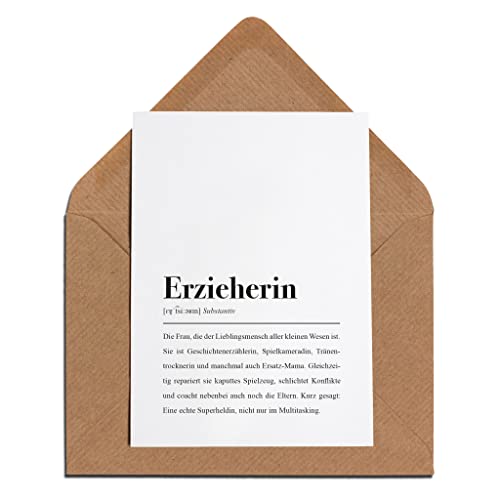 Erzieherin Karte mit Umschlag – Erzieherin Definition