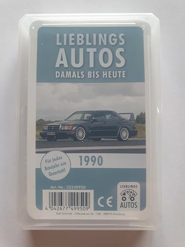 Lieblings Autos Auto Quartett 1990 Baujahr Geburtsjahr 35. Geburtstag Geschenk Spielkarten Neu