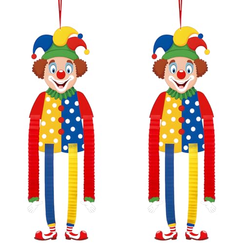 BETESSIN 2pcs Clown Banner Karneval Clown Deko Hängend Tür Wand Banner Fasching Geburtstag Party Hintergrund Dekoration Wanddeko Geburststagsparty