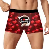 WKAYsIV Gewebte Boxershorts Herren legerem Komfort Valentinstagsdruck Lustige Pyjamas Herren (Red, S)