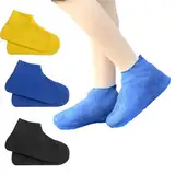3 Paar Schuhüberzieher Mehrweg,Rutschfeste Überzieher Schuhe Regen,Schuhüberzieher Wasserdicht Silikon,Regenschutz Schuhe,Wasserdichte Schuhüberzug für Outdoor Wüstenstrände, Schlammige Straß usw