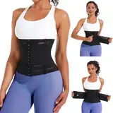 Yixinly Bauchweggürtel, Waist Trainer Damen Fitness Waisttrainer, Korsett Damen Bauchweg Waisttrainer Taillenformer, Bauchgürtel für Herren und Damen Schwarz (M)