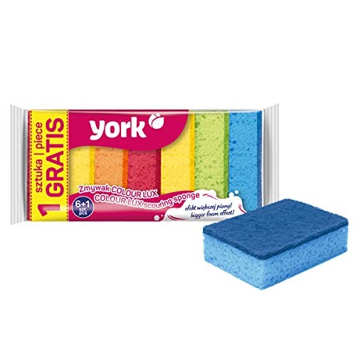 York Prestige Scheuerschwamm Colour LUX 6+1 Stück Gratis, viele Farben, Standard, 7