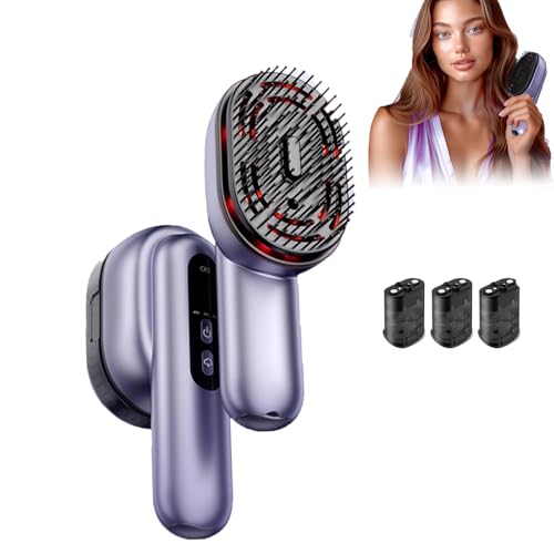 4 IN 1 Kopfmassagebürste,Elektrische Kopfhaut Massagebürste,vibrierender Massagekamm mit rotem Licht für Kopfhaut & Haar Kopf Entspannung, 3 Modi, Haarausfall-Massagebürste für Damen und Herren