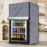 210D Kühlschrank-Abdeckung für den Außenbereich, robust, wasserdicht, zum Schutz von vertikalen Gefrierschränken / Getränkekühlschränken (Grau, 56 x 58 x 86 cm)