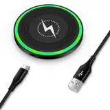 Fast Wireless Charger Samsung Induktive Ladestation für Samsung Galaxy S25 Ultra/S24 FE/S23/S22/S21/Z Flip 6, 15W Schnelles Kabelloses Ladegerät Handy Ladestation für Google Pixel 9/9 Pro/8/8 Pro/7