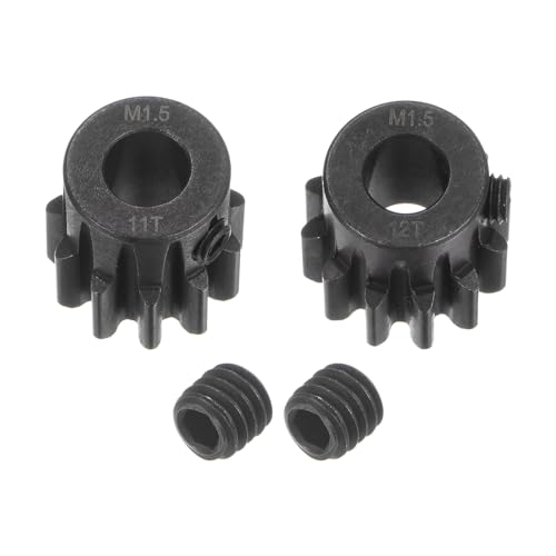 QUARKZMAN Mod 1.5 Ritzel Set 8mm Welle 11T 12T Motorritzel aus gehärtetem Stahl für RC Auto (2 Stück)