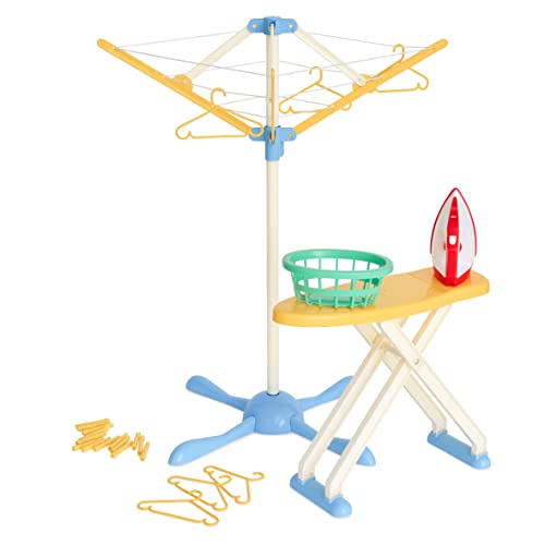 Casdon 61450 Wash Day Set Toy Pretend Steam Iron and Laundry Basket!,Pastel, Aged 3+
