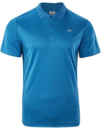 martes Mens Poloshirt Nodim, Kurzarm, 100% Polyester, Sport Polohemd, Schnelltrocknend und Ultraleicht Polo Shirt, French Blue/Reflective, L