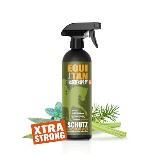 florage EQUITAN 500ml Insektenschutz Pferd Xtra Strong mit Wacholderteer, gegen Mücken, Fliegen, Bremsen, Zecken usw. Auf natürlicher Basis ätherscher Öle