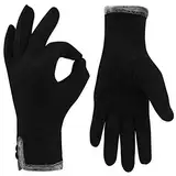 Alikiai Damen Winter Warm Touchscreen Handschuhe Touchscreen Damen Winterhandschuhe Frauen Dicke Warm Handschuhe Geschenk Weihnachten, Schwarz