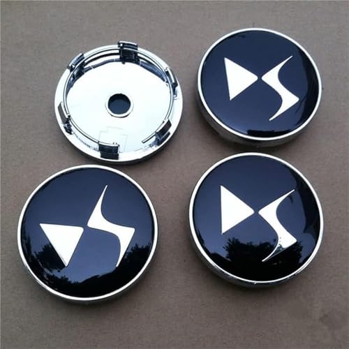 WurBu 4 Stück Kappen Radnabenabdeckungen Radnabenkappen für Citroen DS3 DS4 DS 4S DS5 DS 5LS DS6, Auto-Tuning Dekoration Zubehör Zentralen Logo Teilewasserdicht 60 mm