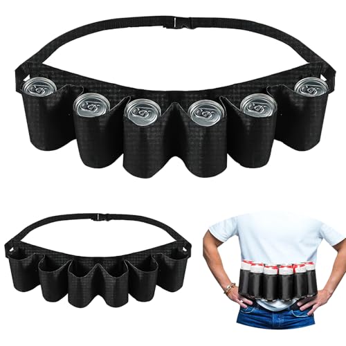 2 Stück Biergürtel Bierhalter, Bierhalter für Gürte, SilverChry Bierhalter Leder für Gürtel, Bierhalter Gürtel, Gürtel Bierhalter Schnalle für Vatertag Geburtstag Oktoberfest (Schwarz)