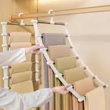 GOWODOOO Hosenbügel,2 Stück Hosen Kleiderbügel Platzsparend,Faltbare Kleiderbügel,Spart Platz Im Kleiderschrank,Zum Aufhängen Von Hosen,Röcke,Schals,Handtücher,Bettlaken,Krawatten und Gürtel