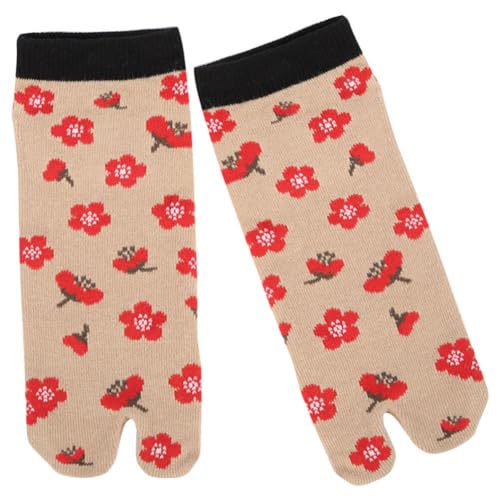 Holibanna 1 Paar Damen-Flip-Flop-Socken Tabi-Knöchelsocken Elastische Geteilte Zehensocken Zehen-Finger-Laufsocken Für Damen Und Mädchen