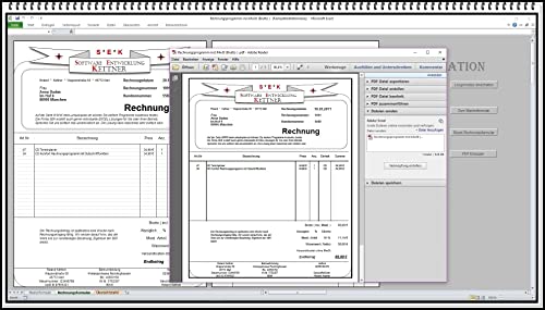 Rechnungsprogramm mit Produktpalette, Kundendatenbank PDF Funktion. Einfache Bedienung ohne Computererfahrung 2 Steuersätze in einem Formular auch für Kleinunternehmer § 19 UStG