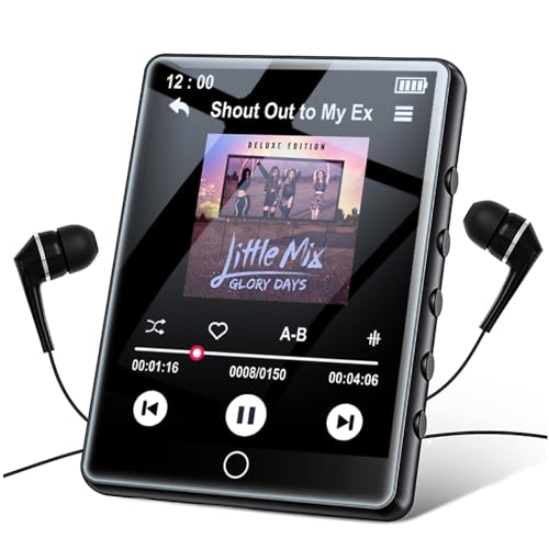 64GB MP3-Player Bluetooth 5.1, 2,8-Zoll-Touchscreen-Musikplayer, Tragbarer MP3 Player mit HD-Lautsprechern, Hochwertige verlustfreie Klangqualität, FM-Radio, Aufnahme, E-Book, Unterstützt 128GB