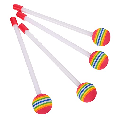 MILISTEN 4Pcs Lollipop Runde Fühlte Trommel Stick Mallet Hammer Kinder Regenbogen Drumsticks Hand Percussion Beat Spielzeug Timpani Schlägel Percussion Instrument Zubehör