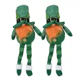 Atyhao 2 Stück St. Patrick's Day Gnomes Plüschdekoration Good Luck Leprechaun Doll Dekorationen für Home Table Ornaments(#1)