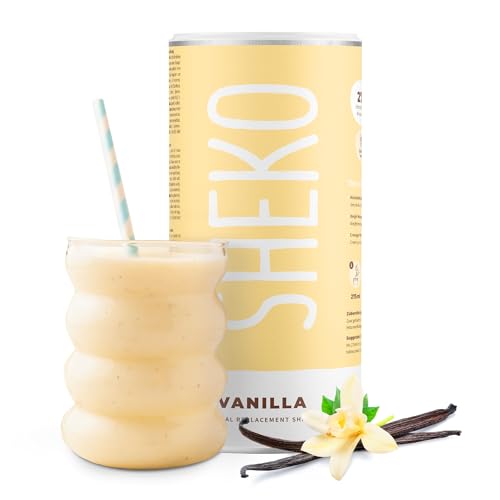 SHEKO Vanilla Mahlzeitersatz Shake - 25 Shakes pro Dose - Proteinreich, Glutenfrei & Natürlicher Geschmack - Diät Shakes zum Abnehmen