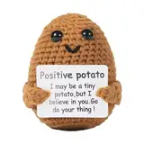 Atsmoce®Pocket Hug Positive Kartoffel, Mini-Plüsch Figuren Lustige Positive Potato Puppe, Kreative Strickwolle Kartoffel Puppe fur Mutmacher Geschenk, Genesungsgeschenke, Geburtstagsgeschenk