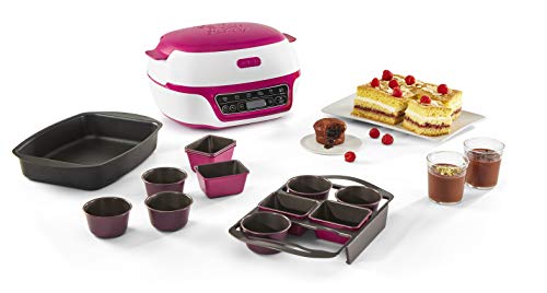 Tefal Cake Factory Délices KD8101 | Kuchenbackautomat | 5 Automatische Programme | Manueller Modus | Rezeptheft | Umfangreiches Zubehör | Gratis App | Kuchen und Süßspeisen | weiß / pink